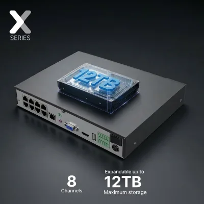 Lorex Connect X Series 4K 8-kanals kablet NVR-system med X5 turret-overvågningskameraer - 2TB