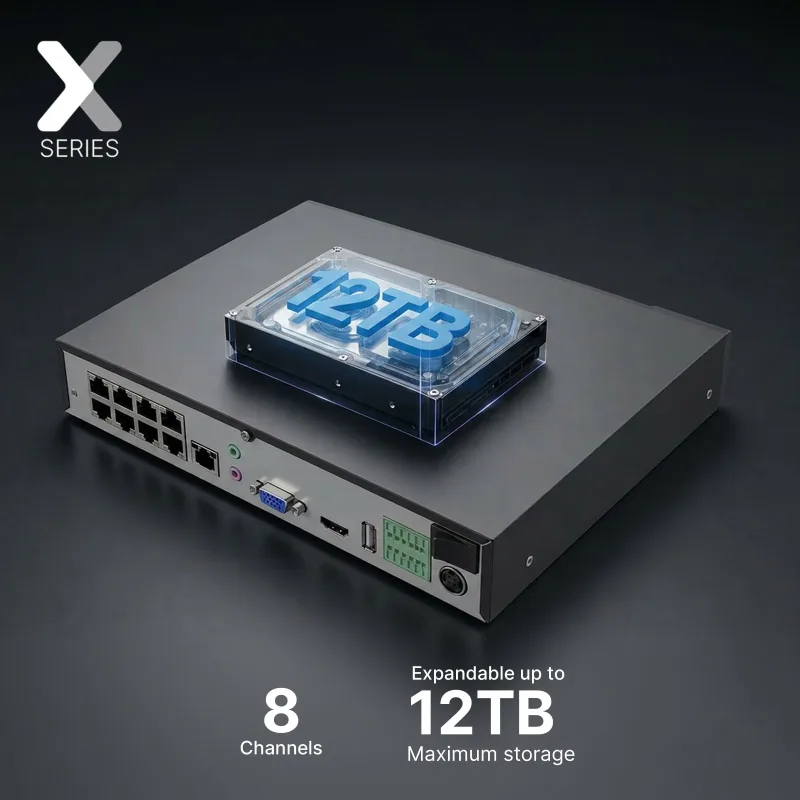 Lorex Connect X Series 4K 8-kanals kablet NVR-system med X5 turret-overvågningskameraer - 2TB
