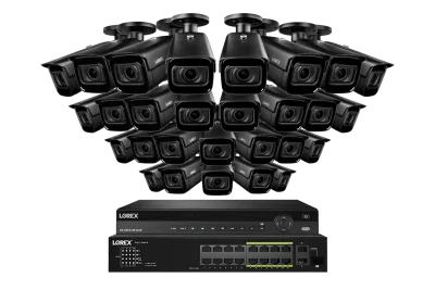 Lorex 4K (32 Camera Capable) 6TB Wired NVR System with Nocturnal 3 Smart IP Bullet Cameras Featuring Motorized Varifocal Lens and 30FPS Recording