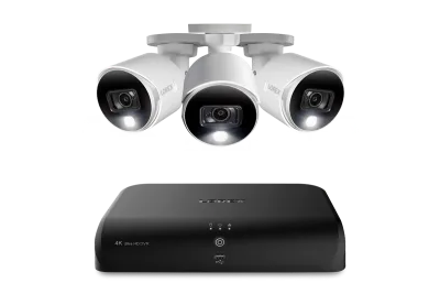 Sistema DVR Lorex 4K de 8 canales y 2TB con 3 cámaras analógicas con disuasión activa - Amazon