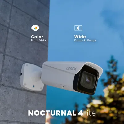Nocturnal Series N4 Lite 4K IP trådbunden bullet-säkerhetskamera med motoriserad varifokal lins, realtidsinspelning i 30FPS och IK10 vandalsäker