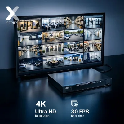Lorex Connect X Series 4K 8-Channel Wired NVR System with X3 Turret Security Cameras - 2TB