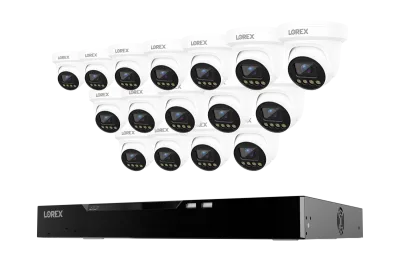 Lorex Connect X Series 4K 16-Channel Wired NVR System with X3 Turret Security Cameras - 4TB