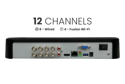 Système DVR filaire Lorex Fusion 4K 12 canaux (8 filaires et 4 Wi-Fi) 2 To avec 4 caméras de dissuasion intelligentes