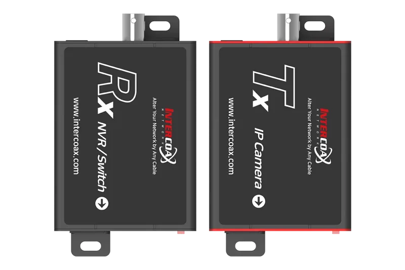 Professional Single Port IP & PoE over Coax Set (1200m/4000ft end-to-end converters)