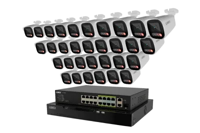 Lorex Connect X Series 4K 32-kanals kablet NVR-system med X5 bullet-overvågningskameraer - 8TB