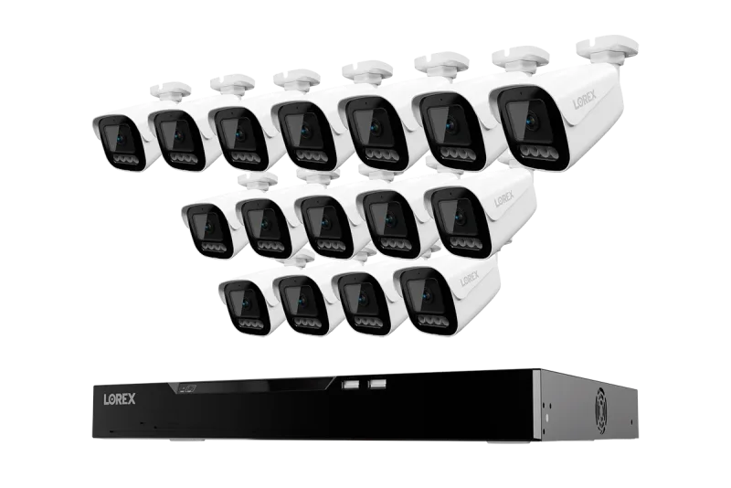 Lorex Connect X Series 4K 16-kanals kablet NVR-system med X3 bullet-sikkerhedskameraer - 4TB
