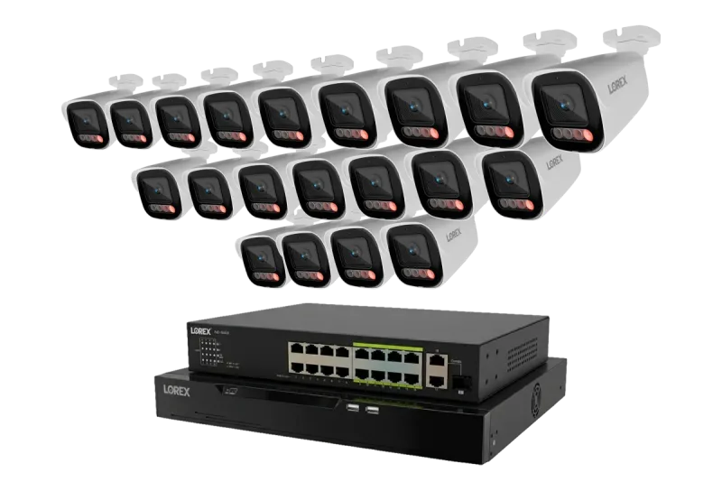Lorex Connect X Series 4K 32-kanals kablet NVR-system med X5 bullet-overvågningskameraer - 8TB