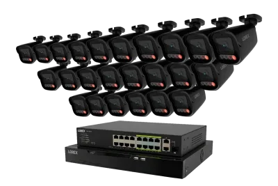Lorex Connect X Series 4K 32-kanals kablet NVR-system med X5 bullet-overvågningskameraer - 8TB