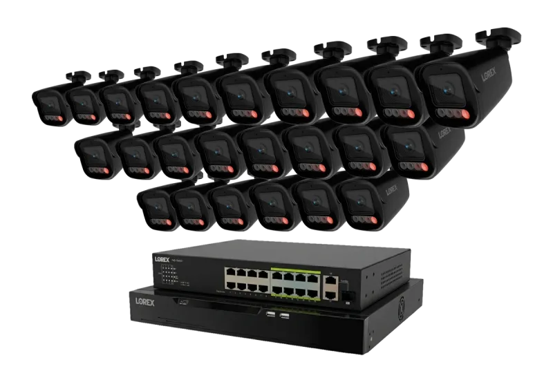 Lorex Connect X Series 4K 32-kanals kablet NVR-system med X5 bullet-overvågningskameraer - 8TB