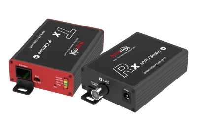 Professionelt enkeltport IP- og PoE-over-coax-sæt (1200 m/4000 ft end-to-end-konvertere)