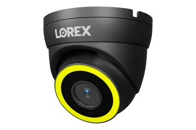 Telecamere turret PoE 4K Lorex Connect V5 con illuminazione di sicurezza intelligente a colori - Bianco/Nero