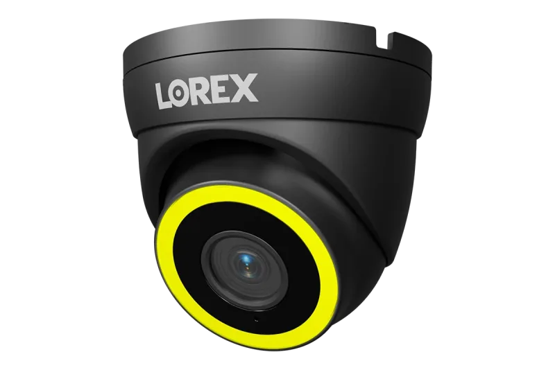 Telecamere turret PoE 4K Lorex Connect V5 con illuminazione di sicurezza intelligente a colori - Bianco/Nero