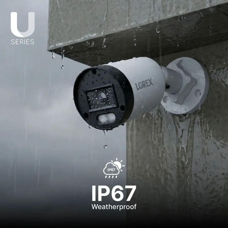 Lorex Connect U3 telecamera bullet PoE 2K+ con luci di deterrenza rosse e blu