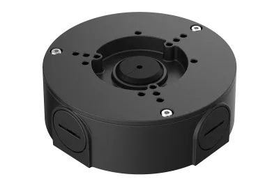 Boîtier de raccordement rond pour extérieur pour caméras à base 3 vis (métal)
