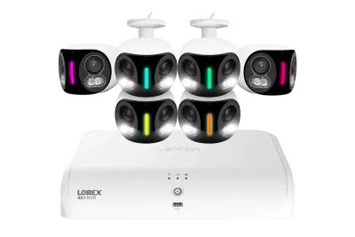 Lorex Fusion Series 4K+ 16-kanaligt (8 trådbundna + 8 Fusion Wi-Fi) 2TB trådbundet system med H20 trådbundna 4K IP-kameror med dubbla linser
