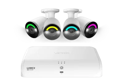 Lorex 4K Fusion 2TB Wired NVR System with 4K IP Bullet Smart Security Lighting Cameras