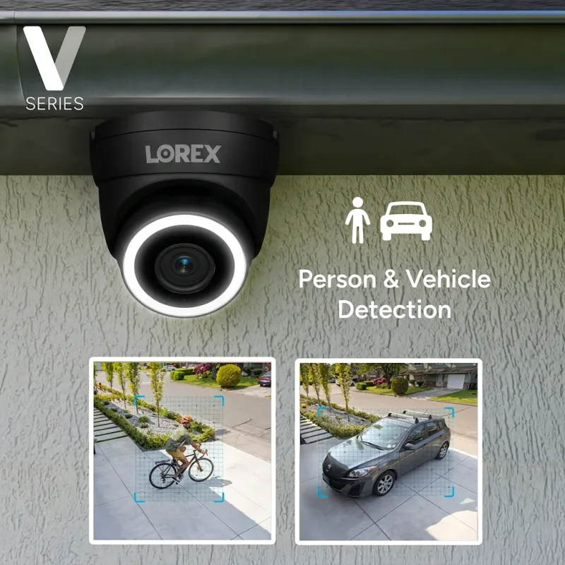 Lorex Connect (uusi sovellus) | V-sarja | 8Ch 4K NVR -järjestelmä | 3 mustaa IP PoE -kameraa