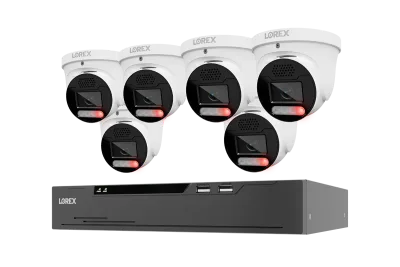 Lorex Connect X Series 4K 8-kanals kablet NVR-system med X5 turret-overvågningskameraer - 2TB