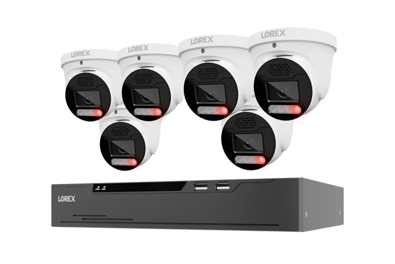 Lorex Connect X Series 4K 8-kanals kablet NVR-system med X5 turret-overvågningskameraer - 2TB