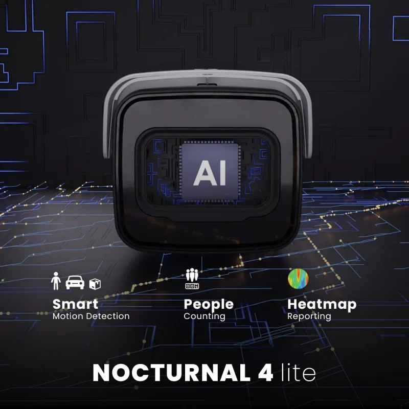 Nocturnal Series N4 Lite 4K IP trådbunden bullet-säkerhetskamera med motoriserad varifokal lins, realtidsinspelning i 30FPS och IK10 vandalsäker