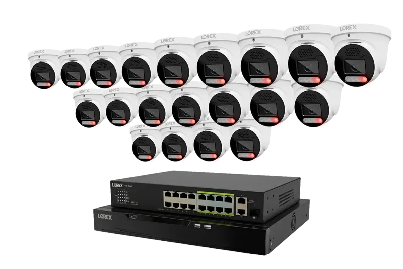 Lorex Connect X Series 4K 32-kanals kablet NVR-system med X5-turretkameraer - 8TB