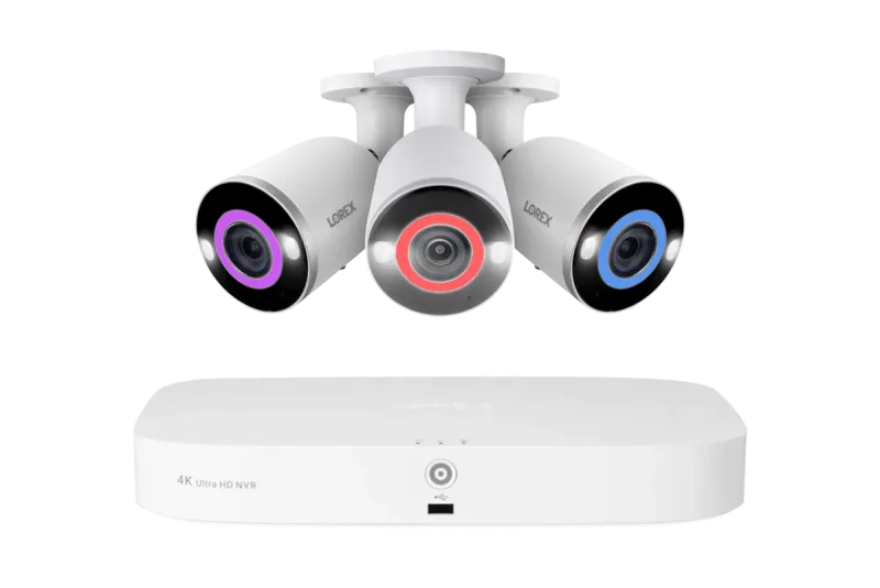 Lorex 4K 16 Camera Capable (8 Wired and 8 Fusion Wi-Fi) 2TB Wired NVR System with 3 Bullet Cameras Featuring Smart Security Lighting - Amazon