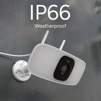 Lorex Connect 2K 泛光燈 Wi-Fi 安全攝影機，支援 App 控制水平平移