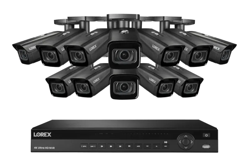 Lorex 4K (16 Camera Capable) 6TB Wired NVR System with Nocturnal 3 Smart IP Bullet Cameras with Motorized Varifocal Lens