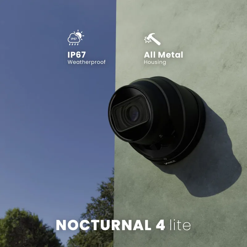 Nocturnal Series N4 Lite 4K IP langallinen turret-valvontakamera moottoroidulla varifokaaliobjektiivilla, reaaliaikainen 30FPS-tallennus