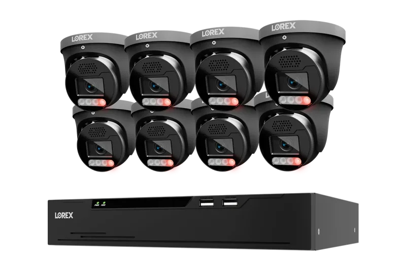 Lorex Connect X Series 4K 8-kanals kablet NVR-system med X5 turret-overvågningskameraer - 2TB