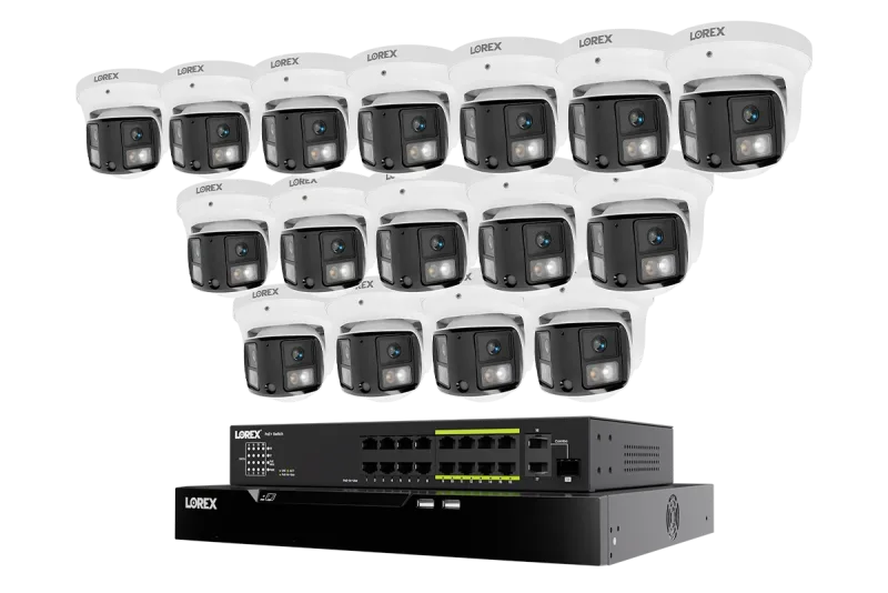 Lorex Connect X Series 4K 32-Channel Wired NVR System with X3 Dual-Lens Turret Camera - 8TB