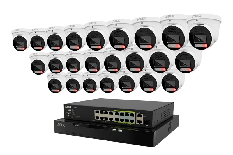 Lorex Connect X Series 4K 32-kanals kablet NVR-system med X5-turretkameraer - 8TB
