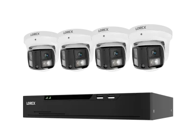 Lorex Connect X 시리즈 4K 8채널 유선 NVR 시스템 및 X3 듀얼 렌즈 터렛 카메라 - 2TB