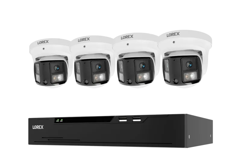 Lorex Connect X 시리즈 4K 8채널 유선 NVR 시스템 및 X3 듀얼 렌즈 터렛 카메라 - 2TB