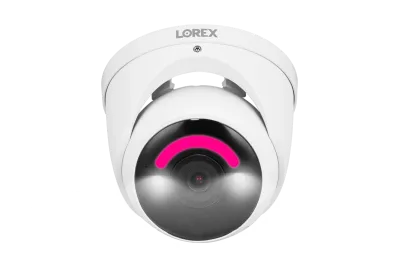 Cámara de seguridad domo IP con cable Lorex H16 4K con iluminación de seguridad inteligente y detección de movimiento inteligente