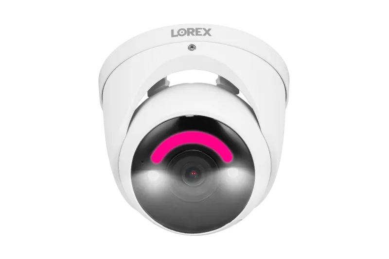 Cámara de seguridad domo IP con cable Lorex H16 4K con iluminación de seguridad inteligente y detección de movimiento inteligente