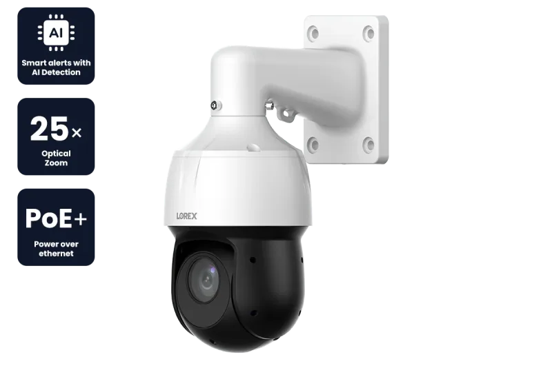 Lorex 2K (4MP) IP Wired PTZ Security Camera with AI Detection and 25x Optical Zoom