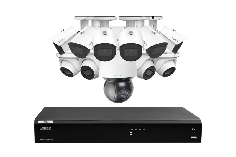 Lorex 4K Fusion 4TB Wired NVR System with Six 4K IP Bullet Cameras and Four 4K IP Dome Cameras and 4K PTZ Camera