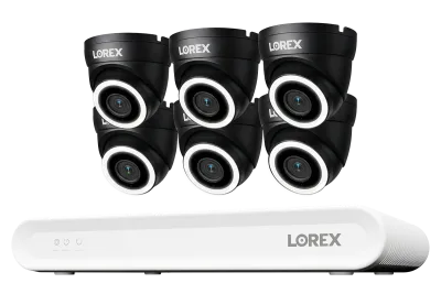 Sistema NVR con cable Lorex Connect V Series 4K de 8 canales con cámaras turret PoE 4K V3 - 1TB