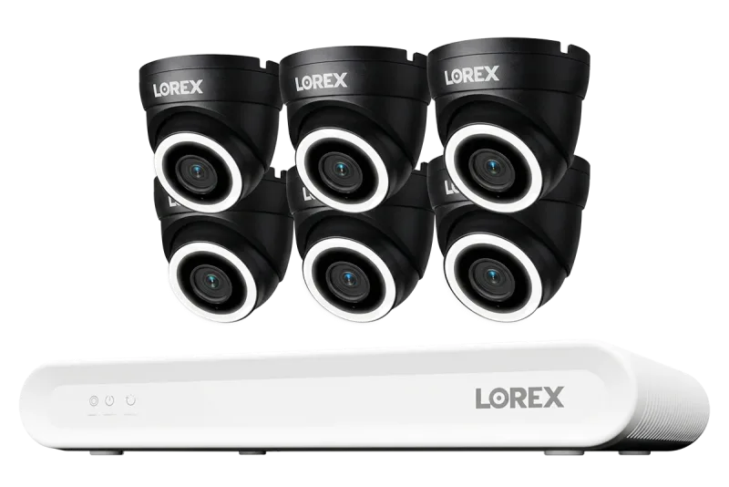 Sistema NVR con cable Lorex Connect V Series 4K de 8 canales con cámaras turret PoE 4K V3 - 1TB