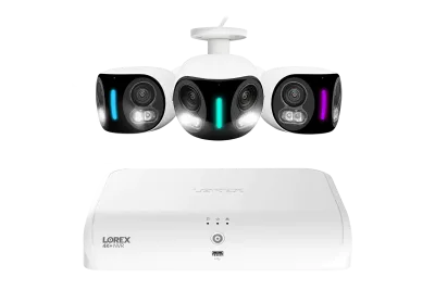 Sistema NVR cablato Lorex 4K con capacità 16 telecamere (8 cablate + 8 Fusion Wi-Fi) e 2TB, con tre telecamere IP H20 dual lens - Amazon