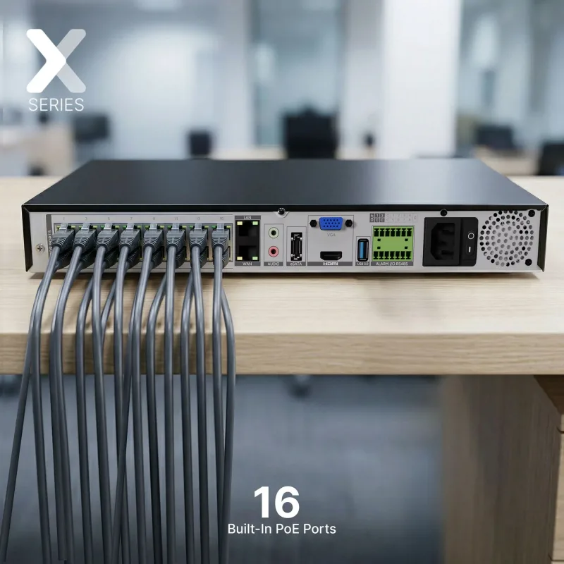 Lorex Connect X Series 4K 16-Channel Wired NVR System with X3 Turret Security Cameras - 4TB