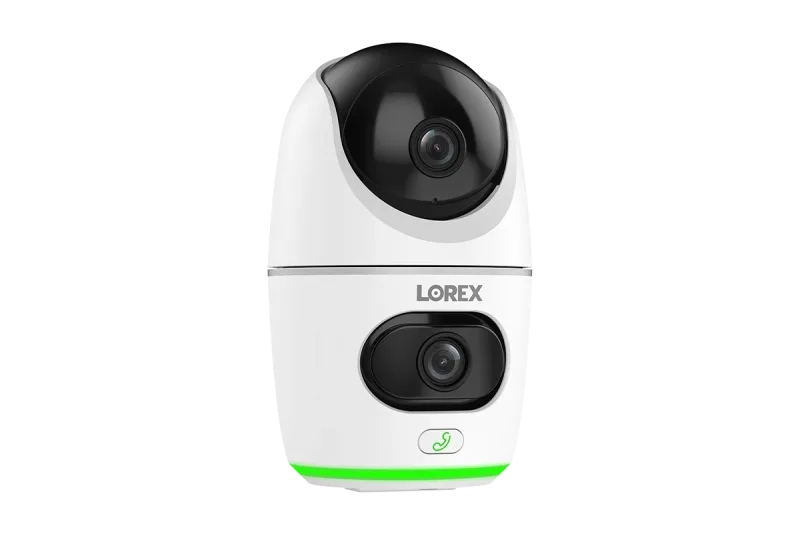 Caméra de sécurité Wi-Fi intérieure panoramique-inclinable Lorex 2K à double objectif (32 Go)