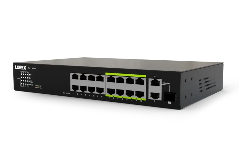 Switch non administré Lorex 16 ports (8 ports ePoE et 8 ports PoE+) et budget de puissance 250 W