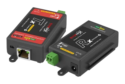 Single Port IP & PoE over 2-wire Set (300m/1000ft end-to-end converters)