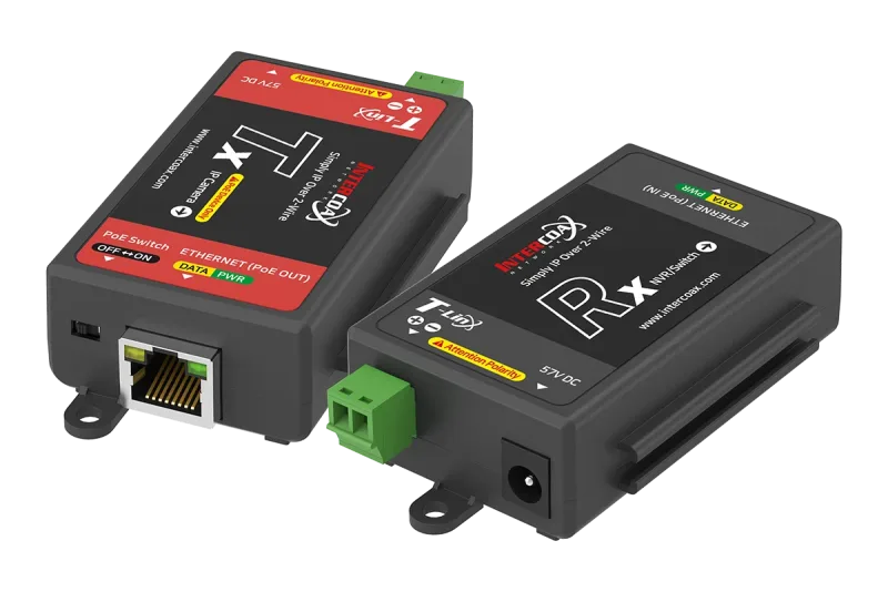 Single Port IP & PoE over 2-wire Set (300m/1000ft end-to-end converters)