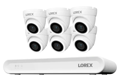 Sistema NVR con cable Lorex Connect V Series 4K de 8 canales con cámaras turret PoE 4K V3 - 1TB