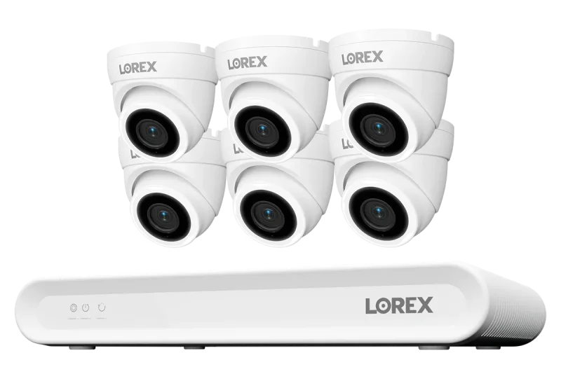 Sistema NVR con cable Lorex Connect V Series 4K de 8 canales con cámaras turret PoE 4K V3 - 1TB