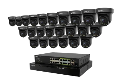 Lorex Connect X Series 4K 32-kanals kablet NVR-system med X3-tårnsikkerhedskameraer - 8TB